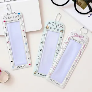 Trois porte-cartes mignons en PVC avec chaînes à billes et motifs nœuds et animaux