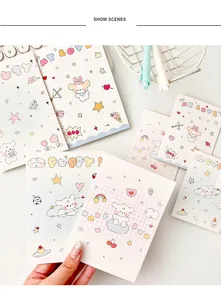 Detalle de tarjetas de felicitación de cachorros graffiti y materiales de embalaje