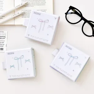 Mini álbum de fotos de 3 pulgadas estilo ballet con lazo y citas inspiradoras para tarjetas