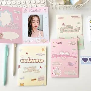 Y2K Retro Color Block Folding Greeting Card White Cardboard Cute Bear Heart Pattern DIY Message Card Small Gift Card For Party