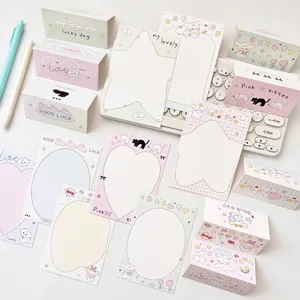 Set de papelería de dibujos animados con tarjetas de animales y notas para embalaje mono