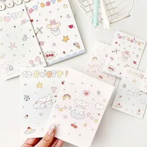 Tarjeta de Felicitación Plegada de Perro de Dibujos Animados Estilo Grafiti Cartulina Blanca Papelería Material Regalo DIY