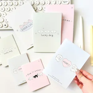 Tarjetas de Felicitación Plegadas de Animales de Dibujos Animados para Escribir Mensajes DIY Material de Scrapbooking Cartulina