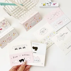 Set de tarjetas decorativas de dibujos animados en tonos pastel con animales lindos