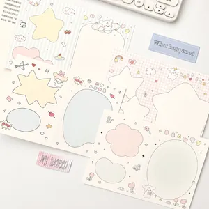 Set de tarjetas de felicitación plegables con grafiti de cachorros y tonos pastel