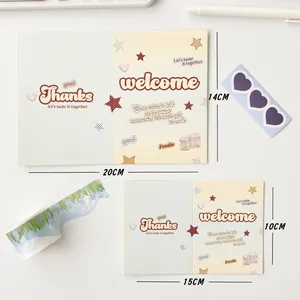 Vintage Y2K aesthetic stationery gift set with cards, heart stickers and washi tape