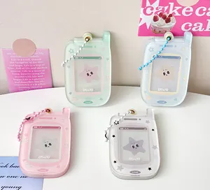 Détails de breloques en acrylique rétro en forme de téléphone avec étoiles et perles