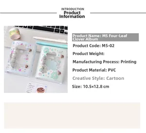 Detailansicht M5 Kleeblatt Welpen Loseblatt-PVC-Ordner mit Metallringen und Druckknopf