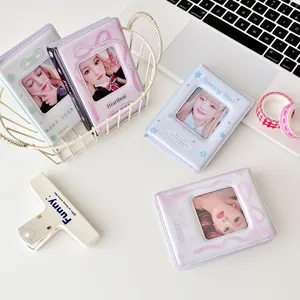 Macaron kleur collectieboek voor fotokaarten met hartvenster en gat voor een draagkoord