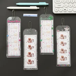 Glitter PVC four-grid photocard holders with clover motifs and metal ball chains