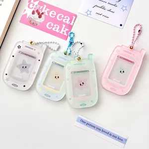 Porte-clés Acrylique Étoile Téléphone Rétro Étui à Cartes Magnétique Cadre Photo Pendentif Style INS Y2K Charme de Sac Filles