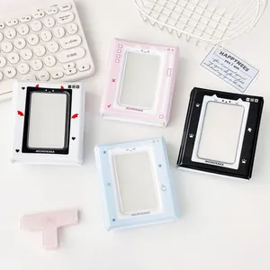 Cute Cartoon Mini Photo Album Photocard Holder PVC 3 Inch Polaroid Storage Binder For Kpop Fans Pixel Art Cat Star Star Heart Pattern Pocket Folder