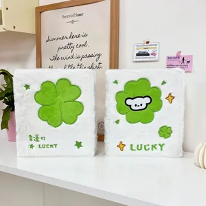 A6 Plush Clover Photocard Binder Album Ring Loose Leaf Card Collector Book With Cartoon Puppy Bear Embroidery For Star Chasing