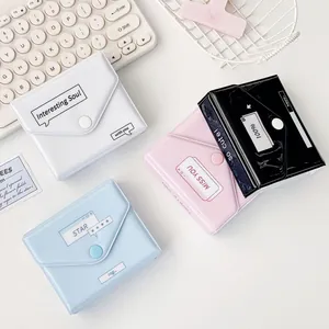 Cute ins-style pixel pattern photocard holders in four colors with glossy waterproof PVC