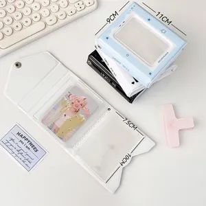 3-inch mini photo album binder with transparent window for idol cards storage