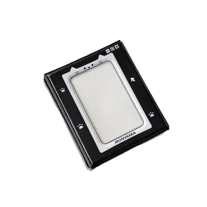 Cute pixel cat ear photocard binder album in black and white minimalist design