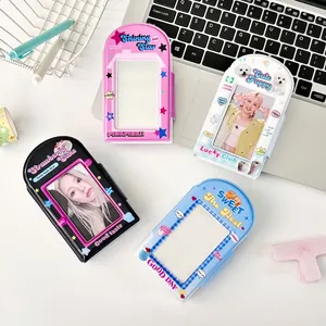 Y2K Retro Amerikaans Cartoon PVC Fotoalbum Drie Inch Instax Kaartbinder Opslaghouder Voor Idol Kaarten Drukknop Organizer