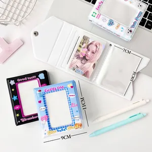 Y2K cartoon puppy fotokaart binder en polaroid opslagalbum met handige drukknoopsluiting