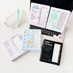 Korean Style PVC Mini Photo Card Album With Transparent Window Heart Star Pattern K-pop Idol Cards Storage Collection Book