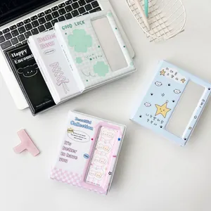 Pastel Korean style photocard binder album with transparent cover window and cute patterns