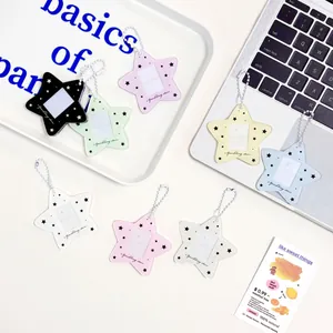 Star-shaped acrylic photo card holders with Sparkling stars print in various colors