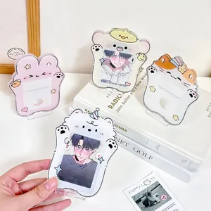 Cute animal acrylic card holder stand for mini photos and desktop storage