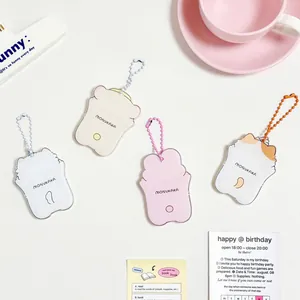 Cute cartoon puppy acrylic photo card holder set with color beaded chains in four styles