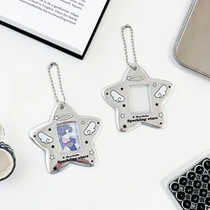 Silberner sternförmiger Fotokartenhalter aus Acryl mit metallischem Spiegeleffekt