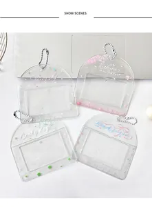 Quattro porta carte decorativi da 3 pollici in PVC con fiori di ciliegio, trifogli e catene