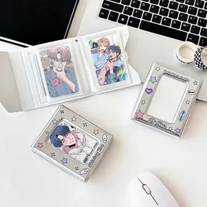 Classeur de cartes photo argenté avec motif étoile pour rangement de Polaroids
