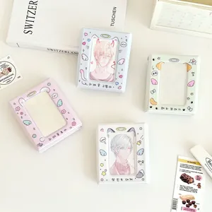 Cartoon Angel Animal Mini Photo Album PVC Photocard Holder Korean Style Transparent Window Card Collection Book For Kpop Polaroid Photos School Stationery