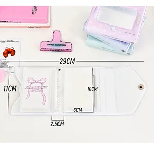 Dettagli delle dimensioni 29x11cm per il porta carte fotografiche con chiusura a bottone