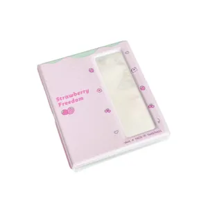 Pink Strawberry Angel card binder for photocard storage with glossy cover and clear window