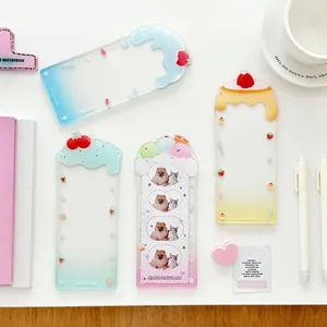 Cute Acrylic Clear Photo Card Holder For Kpop Idol Photocard Dessert Style 4-Grid Transparent Sleeve With Hanging Loop
