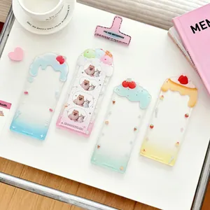 Transparent acrylic photocard holders in sweet dessert styles with 3D embossed elements