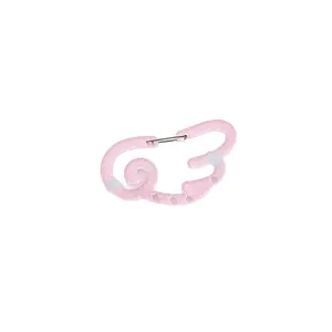 Colgante de nube rosa en acrílico con puntos y estrellas, mosquetón para bolso o llaves