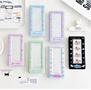 Pastel photo card albums with angel wing patterns and transparent windows for collectors