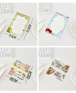 Vista detallada de tarjetas de papelería con temas de postres americanos y frutas