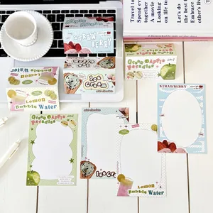 Cartón de Papel de Postre American Vintage Cabeza Y Espalda Con Ilustración de Frutas Para Embalaje de Photocard Embalaje de Regalo Para Niñas