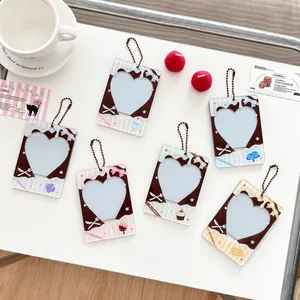 Portafoto a cuore in acrilico a tema cioccolato con catenelle colorate per collezionisti