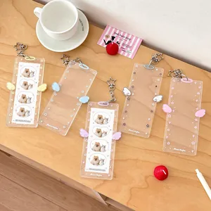 Engelsflügel Acryl Fotokartenhalter Mit Stern Schlüsselanhänger Transparente Sternmuster Kartenhülle Für Studenten Damen Idol Kartenaufbewahrung