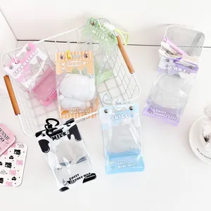 Cute transparent PVC food theme storage bag and milk box pouch for blind box dolls