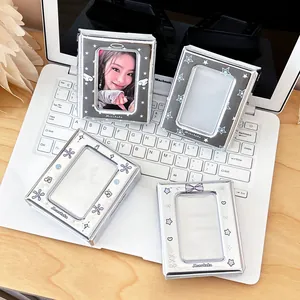 Silver Metallic Photo Card Album Minimalist Envelope Photo Card Holder For Star Card Storage Binder Collection Book