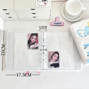 White plush A5 photocard binder with dimensions 21x17.5cm for idol card collection