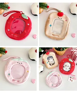 Détails de pochettes en peluche avec fenêtre PVC en forme de fruit et de toast