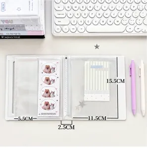 Detailed internal dimensions and layout of the cartoon polka dot card storage binder