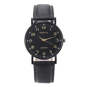 Minimalistische Quarzuhr Für Damen Herren Retro Preppy Stil Arabische Ziffern Kunstlederarmband Lässige Studenten Armbanduhr
