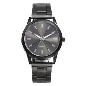 Classic black stainless steel business watch for women with a sleek round quartz dial