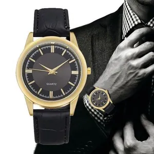 Orologio al Quarzo da Uomo Business Quadrante Analogico Minimalista Cinturino in Pelle Cassa in Lega Orologio da Polso alla Moda per Ufficio Regalo Quotidiano
