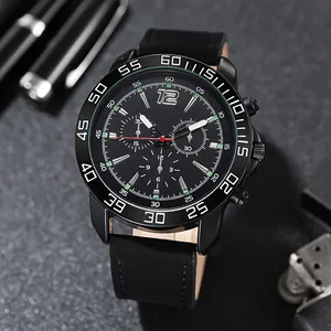 Luminous black quartz sports watch for men with grid texture dial and silicone band